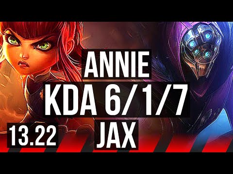 ANNIE vs JAX (TOP) | 6/1/7 | EUW Challenger | 13.22