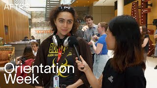Celebrating with the new students during Orientation Week