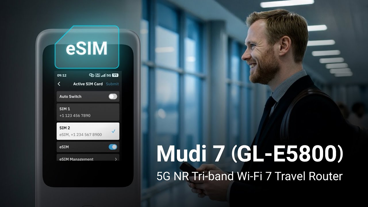 Mudi 7 (GL-E5800) | Instant Connection with Built-in eSIM✈️🧳