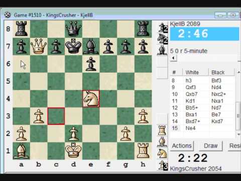 Scandinavian Defence: Blitz #113 vs. KjellB (2089) - Scandinavian (center counter) defense (B01)