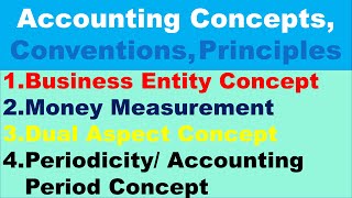 Accounting Concepts Part-I Business Entity Concept | Money Measurement Concept | Dual Aspect