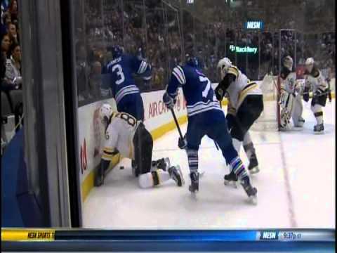 Bruins Kevan Miller boarded by Dion Phaneuf