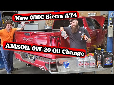 New GMC Sierra AT4 3 L Duramax Changing to AMSOIL 0W-20 diesel oil