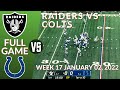 🏈Las Vegas Raiders Vs Indianapolis Colts Week 17 NFL 2021-2022 Full Game Watch Online, Football 2021