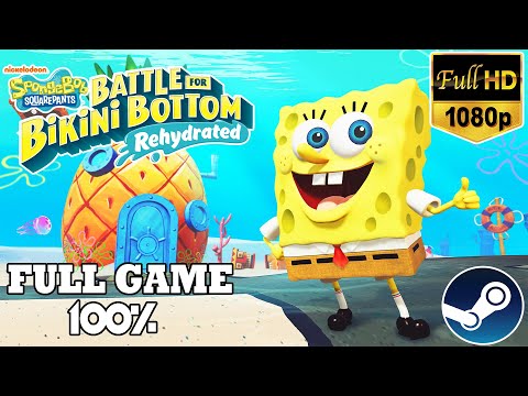 SpongeBob: Battle for Bikini Bottom Rehydrated - 100% Full Walkthrough (All Golden Spatulas & Socks)