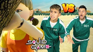 SQUID GAME Red Light Green Light Challenge! **SON vs DAD**