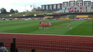 preview picture of video 'Cheerleaders Prokom show at Gniewino, before first Spain's training session June 6, 2012'