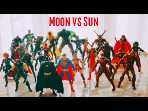 Red Misery - Moon vs Sun (Rough Mix 2017) featuring DC Comics and Marvel action figures