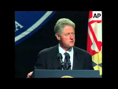 USA: PRESIDENT BILL CLINTON: SPEECH ENCOURAGES WORLDWIDE TRADE