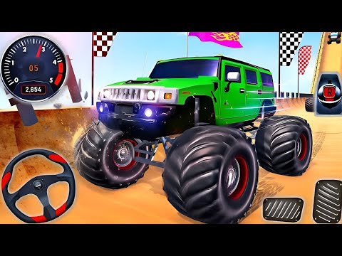 Monster Truck Mega Ramp Extreme Racing || Impossible GT Car Stunts Driving || Android Gameplay