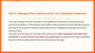Database | How to Identify & Handle Slow SQL Queries Automatically?