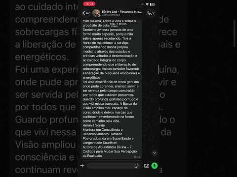 Depoimento em vídeo sobre Busca da Visão