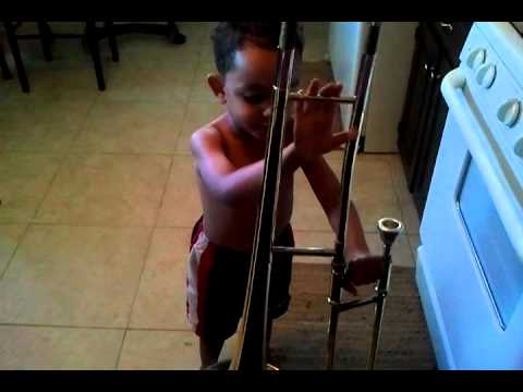 Myles playing trombone part 1