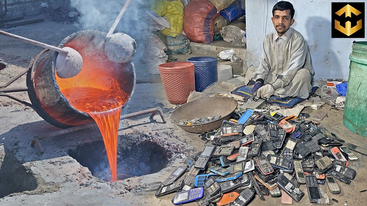 AMAZING Method! How 24K Pure Gold Extraction From Wasted Mobiles Phones | Factory Mass Production