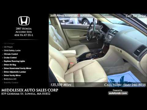 Used 2007 Honda Accord Sdn | MIDDLESEX AUTO SALES CORP, Lowell, MA - SOLD