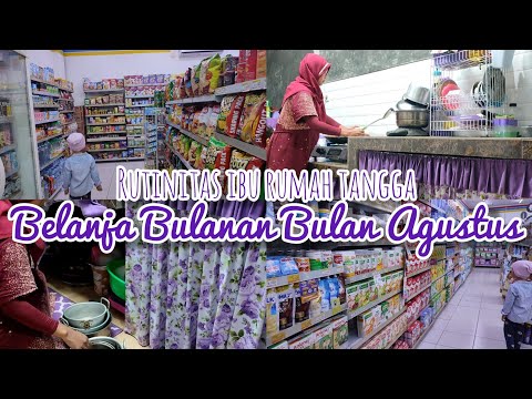 Vlog Irt di dapur Ungu Sederhana lanjut bongkar hasil belanja bulanan bulan Agustus