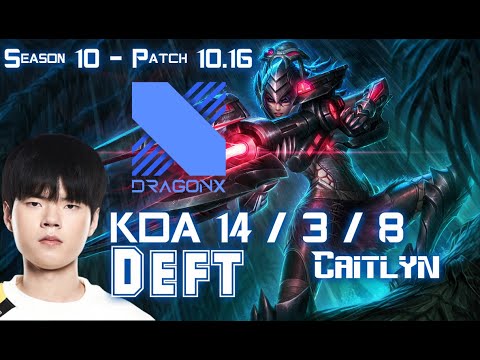 DRX Deft CAITLYN vs JINX ADC - Patch 10.16 KR Ranked