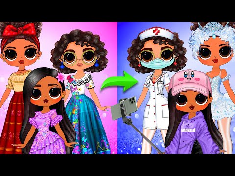 Encanto Isabela, Mirabel, Dolores y Otras consiguen nuevas profesiones -  Muñecas de Papel DIY