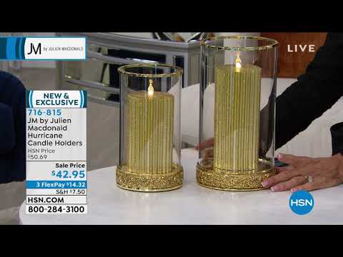 JM by Julien Macdonald Set of Two Hurricane Candle Holde...