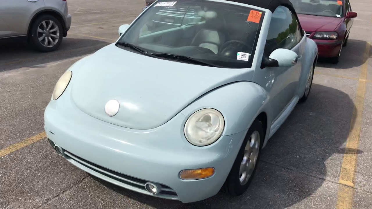 2003 VW Beetle cabriolet pov walkaround test drive auction car