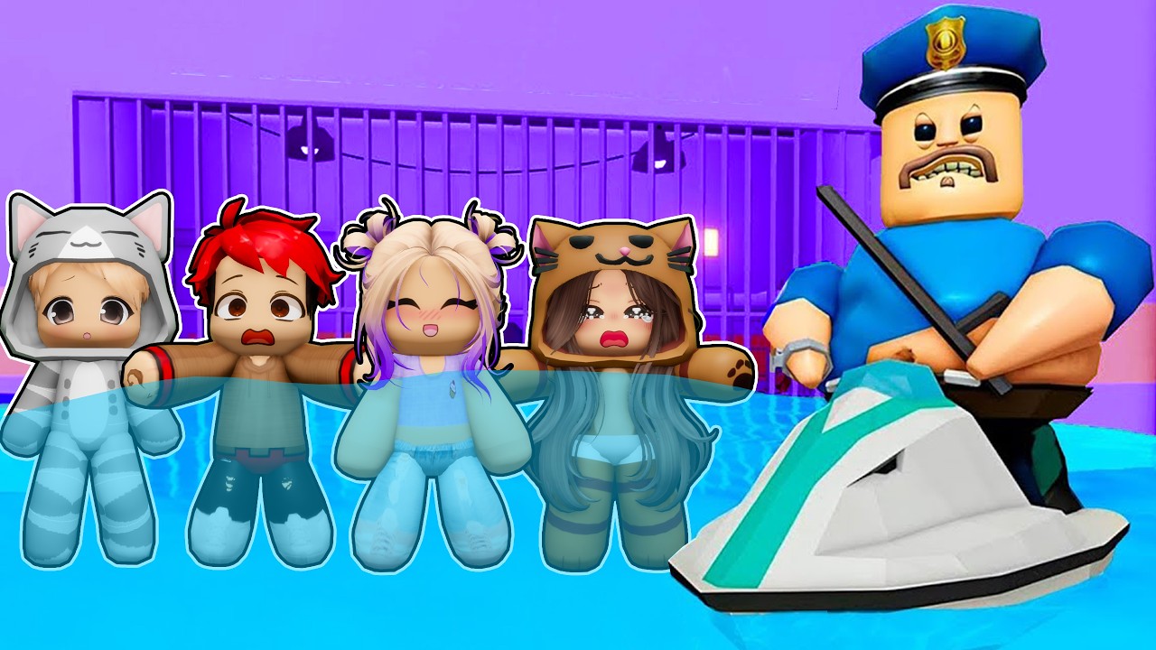 We escaped from BARRY'S UNDERWATER PRISON in Roblox with TEAM BABIES