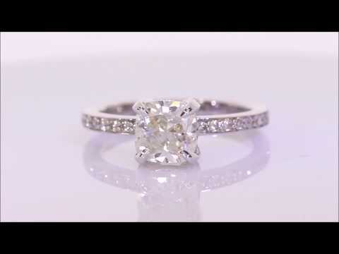 1.82 ctw Diamond Engagement Ring - Cushion Cut F SI1 | BigDiamondsUSA