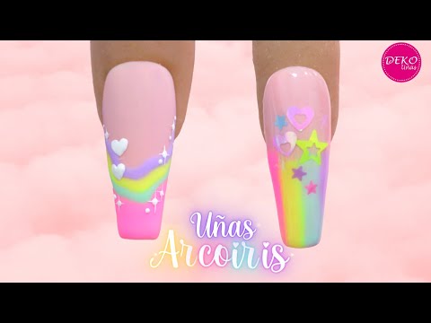 Diseño de uñas Arcoiris ♥ Deko Uñas – Rainbow Nail art