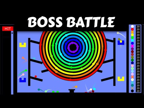 24 Marble Race Boss Battle : Crazy Marble Boss (by Algodoo)