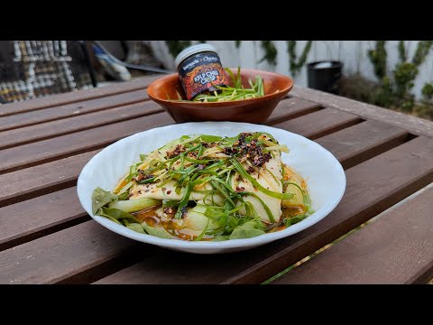 Ginger Scallion Halibut with sizzling hot Chili Oil