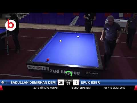 SADULLAH DEMİRHAN DEMİR & UFUK ESER Bilardo Maçı - 2019 TÜRKİYE KUPASI 2.ETAP ERKEKLER-4.ÖN ELEME