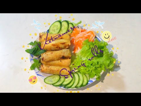 Vietnamese Spring Rolls,  Simple and Easy, step by step, doesn’t explode when frying