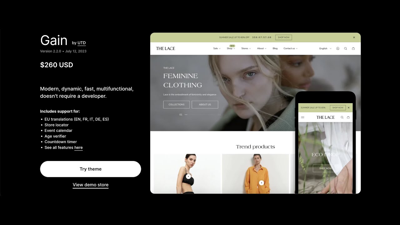 Gain Theme - The best Shopify theme 2023