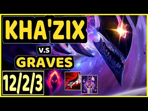 NJI (KHA'ZIX) vs GRAVES - 12/2/3 KDA JUNGLE GAMEPLAY - EUW Ranked GRANDMASTER