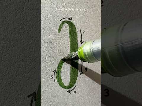 Brush Lettering / letter “i-j” ✍️ #nhuandaocalligraphy #shorts #brushlettering