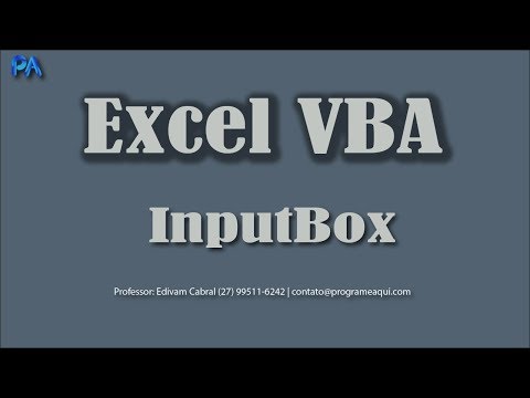 Dica de Excel VBA como usar o método INPUTBOX