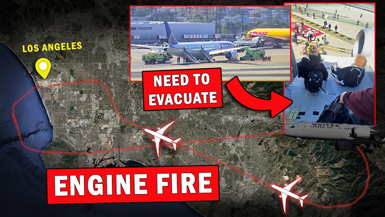 ENGINE FIRE in Flight | Emergency Return and Evacuation at LAX!