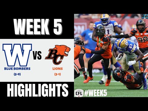 Winnipeg Blue Bombers vs BC Lions | 2022 CFL Week 5 | Highlights