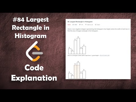 Largest Rectangle in Histogram | Live Coding with Explanation | Leetcode - 84