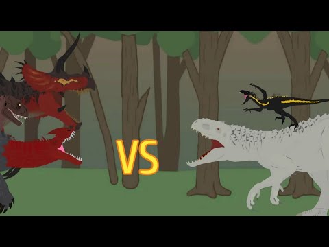 Indominus rex and Indoraptor vs Ultimasaurus and Malusaurus | AUTO RPG Anything