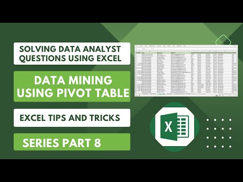 Data Mining using Pivot Tables in Excel | Solving Data Analytics Questions | Series Video 8