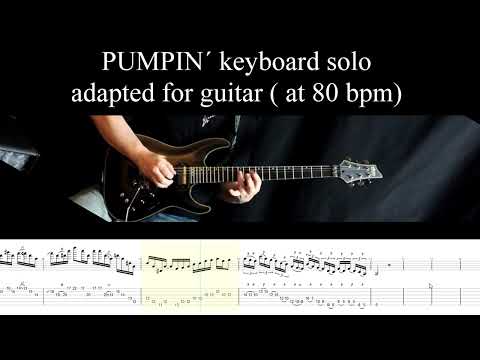 Joe Satriani "Pumpin´" keyboard solo adapted for guitar  and backing track( in standard tuning)
