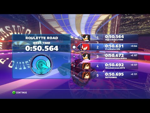 Roulette Road TA Former World Record 0:50.564 - Sonic & All-Stars Racing Transformed