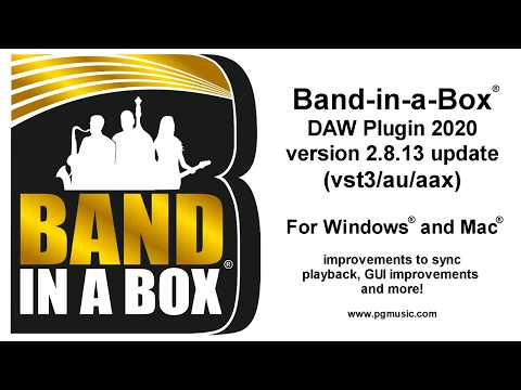 Band-in-a-Box® DAW Plugin 2020, version 2.8.13 update (Win/Mac®)