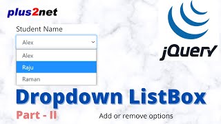 JQuery drop down list box adding &amp; removing options