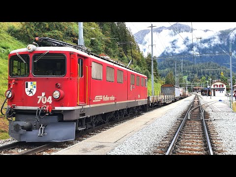 ★ 4K 🇨🇭 Samedan  - Chur - Vereina - Samedan cab ride in a Ge 6/6 II [08.2020] Führerstandsmitfahrt