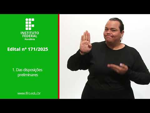 Edital em Libras - Graduações IFRO 2026/1