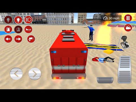 Real Fire Fighting Van Driving Simulator - 911 Engine rescue Car Driving Simulator