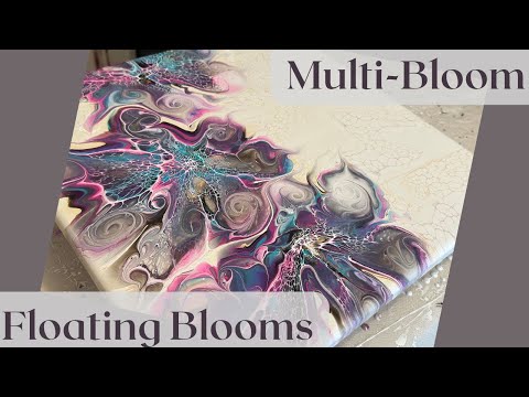 #246 Multi Bloom Floating Blooms | Acrylic Pour Painting | Abstract | Fluid Painting