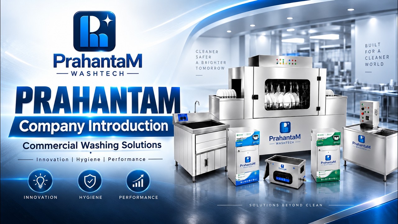 PM Washtech commercial glass and dish washer in action
