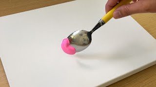 Spoon Painting Technique / Acrylic Painting for Beginners